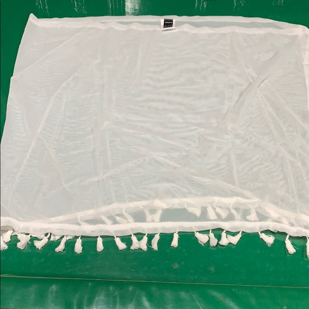 White see-through bottom coverup